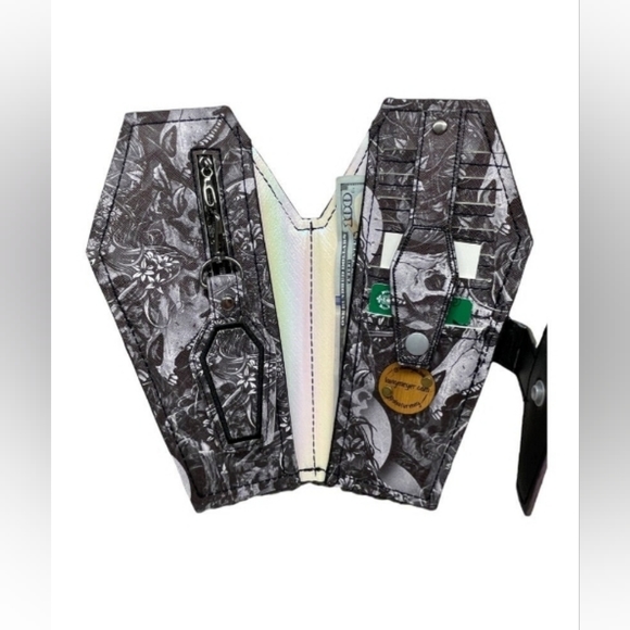 Brand New Custom Coffin Wallet Unicorn Skull - Picture 2 of 4